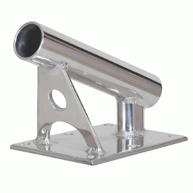 Lee's MX Pro Series Fixed Angle Center Rigger Holder - 22&#176; - 1.5" ID - Bright Silver