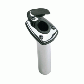 Perko Fishing Rod Holder - 65&deg; Angled Flush Mount - Chrome Plated Zinc