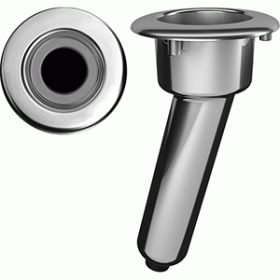 Mate Series Elite Screwless Stainless Steel 15&deg; Rod &amp; Cup Holder - Drain - Round Top