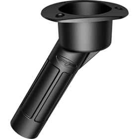 Mate Series Plastic 30&deg; Rod &amp; Cup Holder - Open - Oval Top - Black