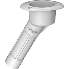 Mate Series Plastic 30&deg; Rod &amp; Cup Holder - Open - Oval Top - White