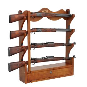 VEVOR Gun Rack, Wood Gun Rack Wall Mount, Gun Display Rack holds 4 Rifles, Shotguns