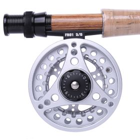 Kylebooker Fly Fishing Reel Large Arbor with Aluminum Body Fly Reel 3/4wt 5/6wt 7/8wt (Color: Silver, size: 5/6wt)